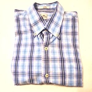 Peter Millar blue check short sleeve shirt